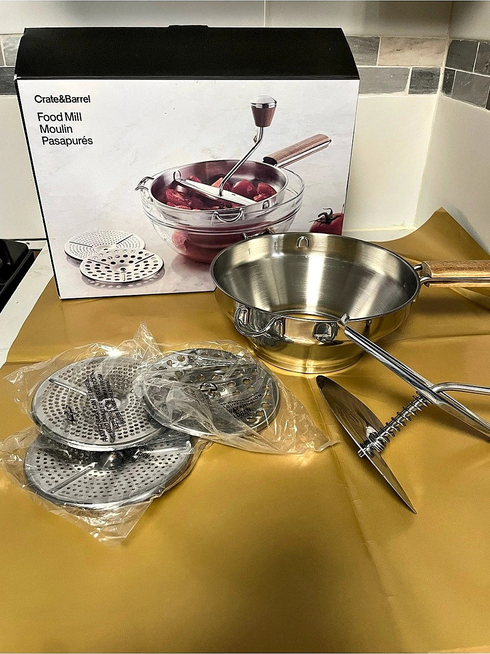 Crate&Barrel Food Mill Stainless Steel Set